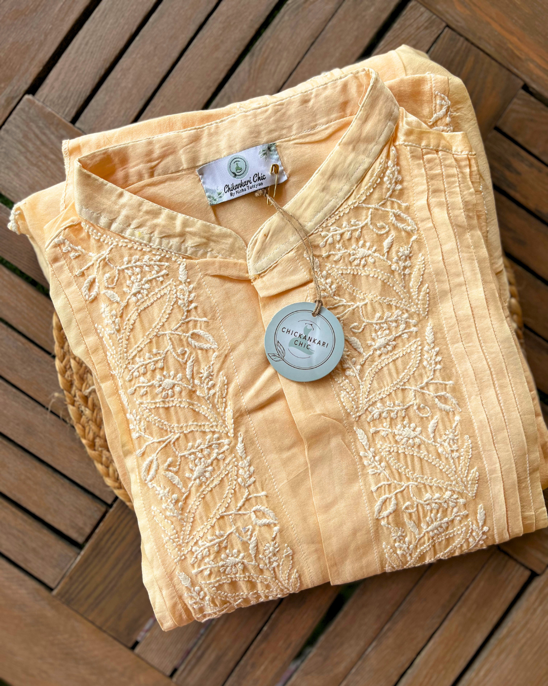 Pure Chanderi Fabric With Thread Work Co-ord Set