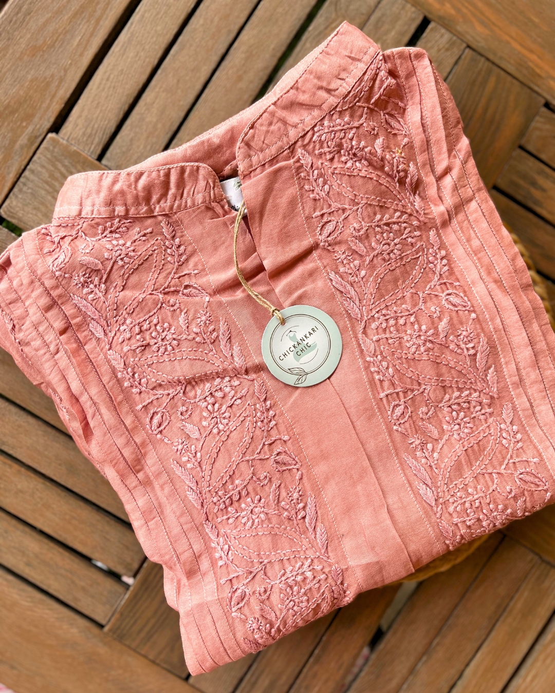 Pure Chanderi Fabric With Thread Work Co-ord Set