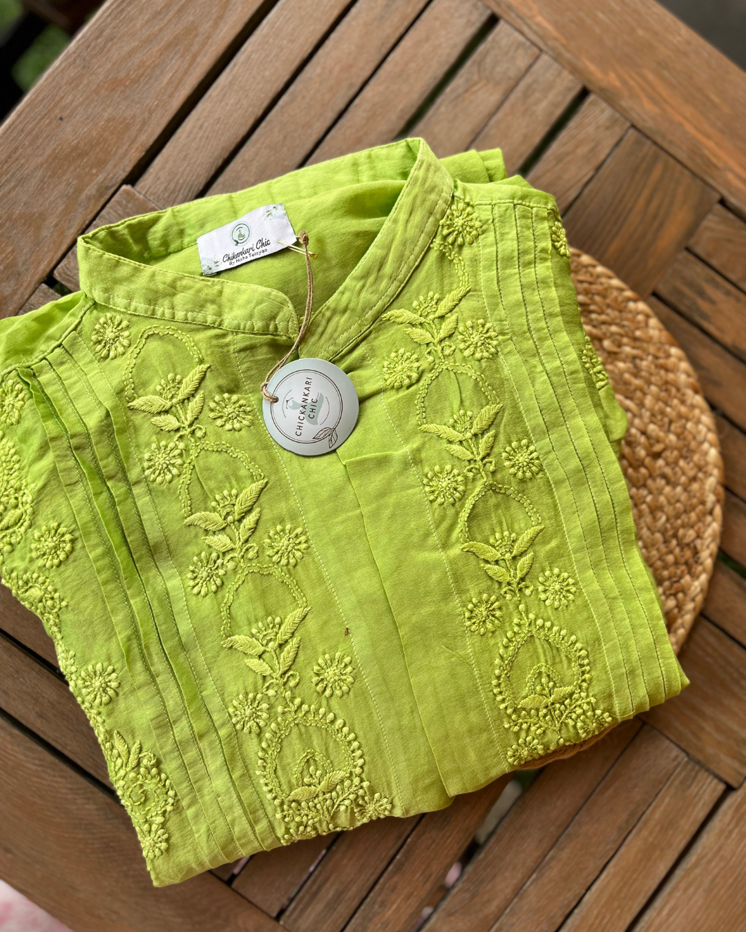 Pure Chanderi Fabric With Thread Work Co-ord Set