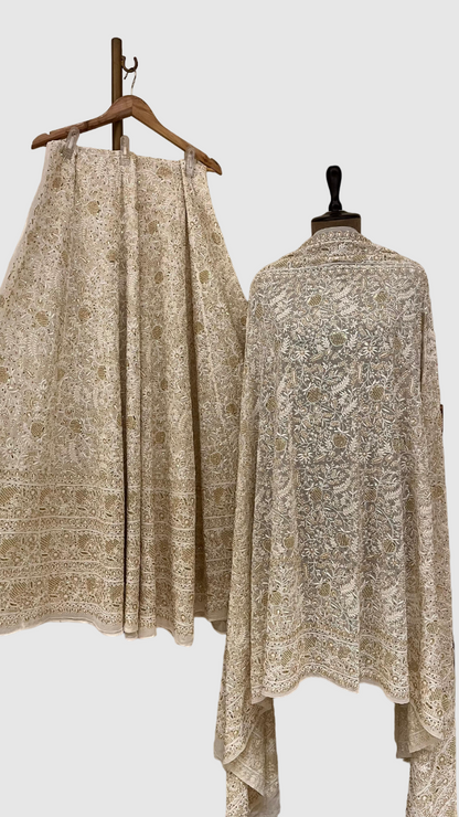 Pure Georgette Ek Taar Golden Lehenga Set