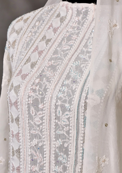 Pure Georgette Anarkali Dress With Thread And Cut-dana Work