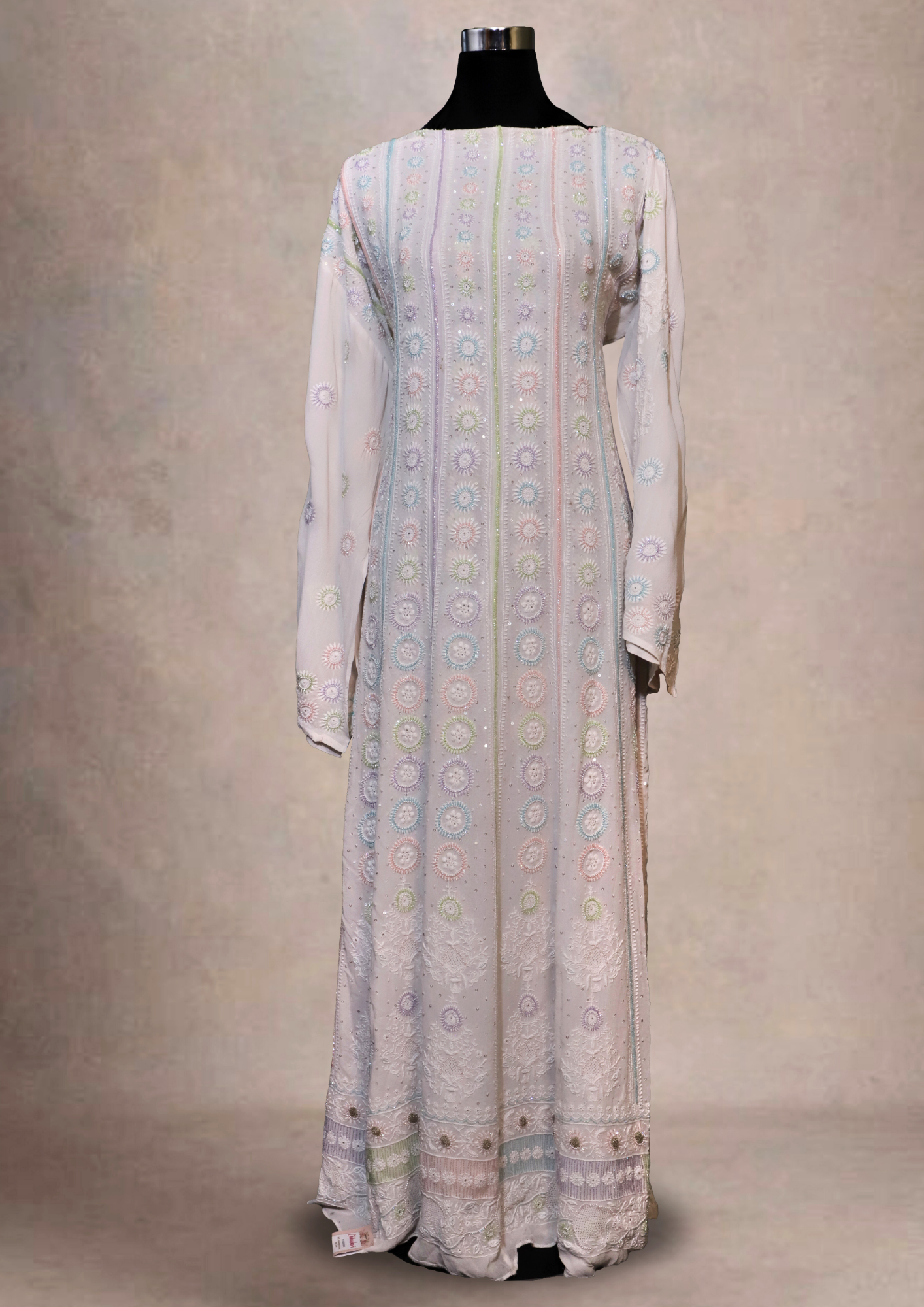 Pure Georgette Anarkali Dress With Thread And Assembled Work