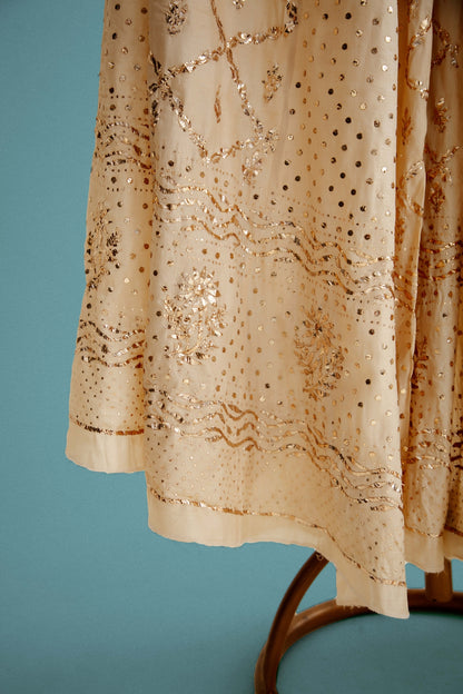 Iris Dyeable Lehenga Pure Tussar Silk Mukaish And Thread Work