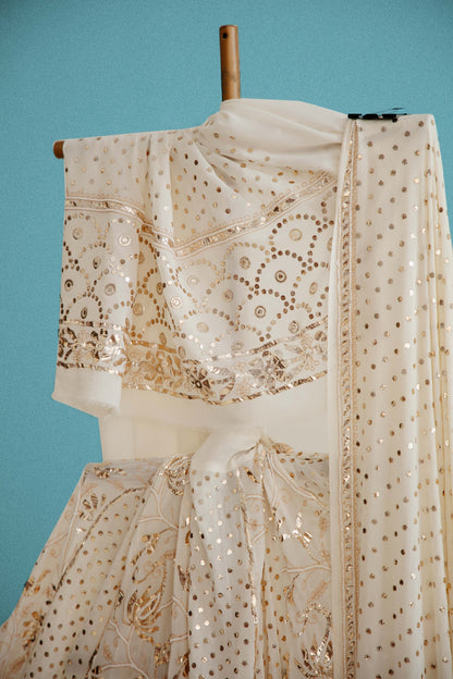 Lilly Dyeable Lehenga Pure georgette Mukaish And Thread Work