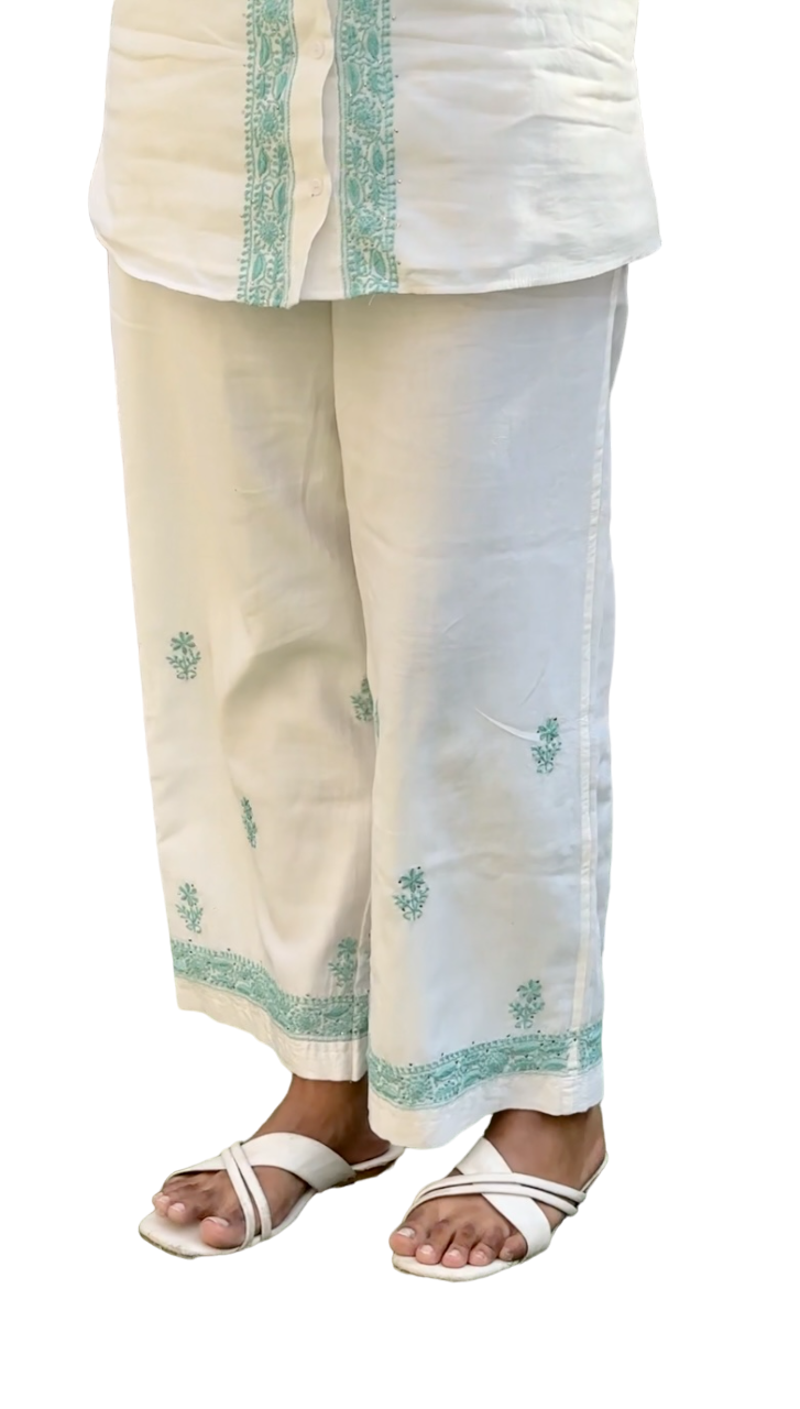 Pure Chanderi Co-ord Set with Thread And Mukaish Work