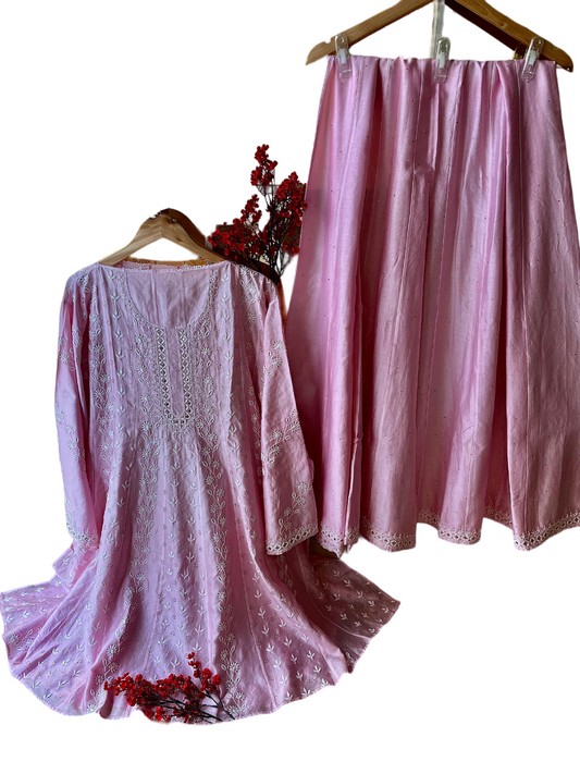 Pure Chanderi Semi Stitched Sharara Set