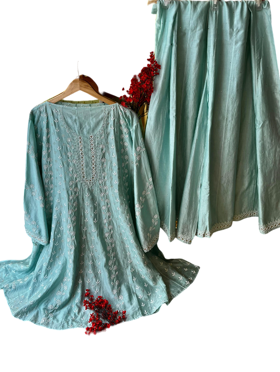 Pure Chanderi Semi Stitched Sharara Set