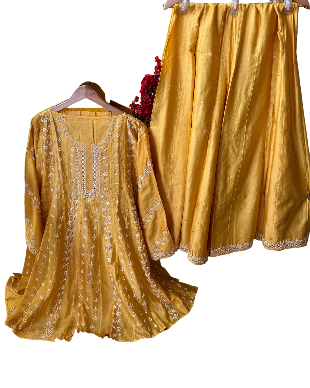 Pure Chanderi Semi Stitched Sharara Set