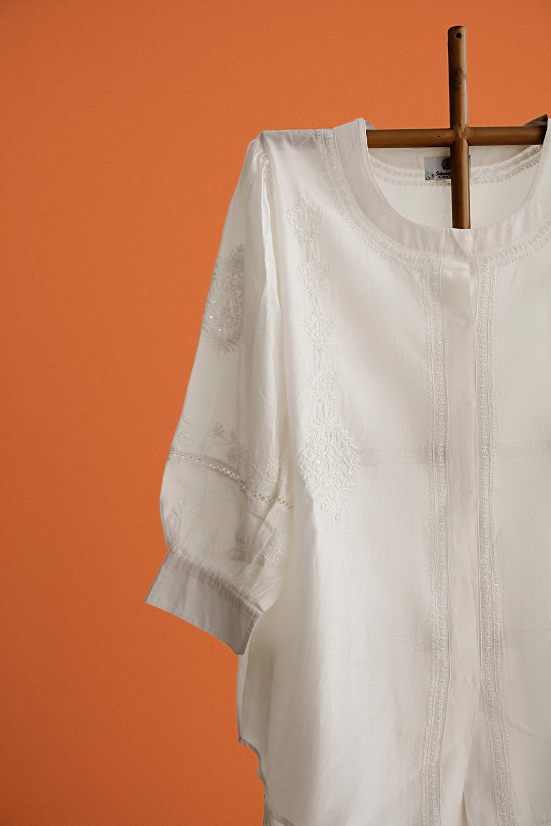 Pure Chanderi Silk Co-ord Set Cutdana With Thread Work