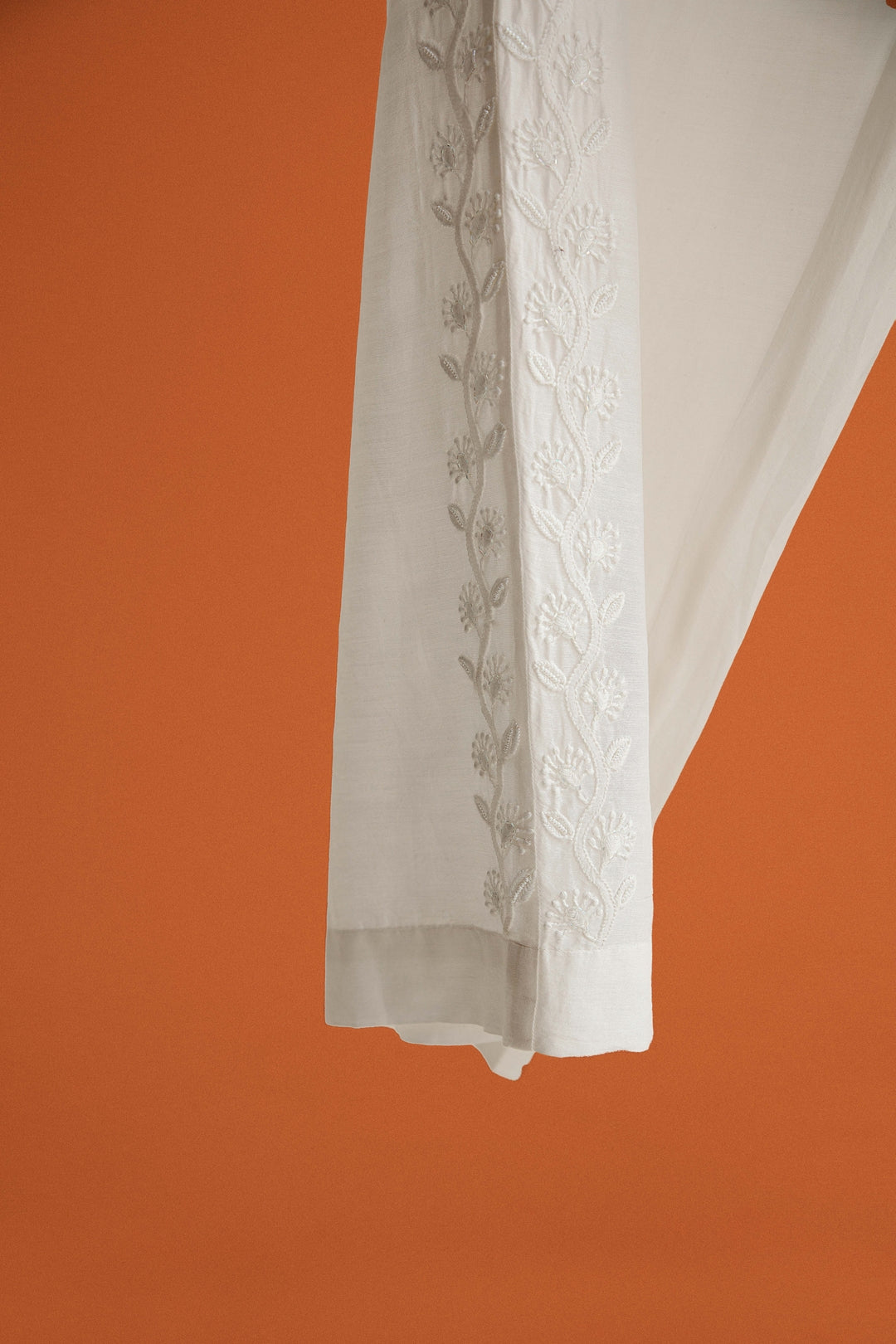 Pure Chanderi Silk Co-ord Set Cutdana With Thread Work