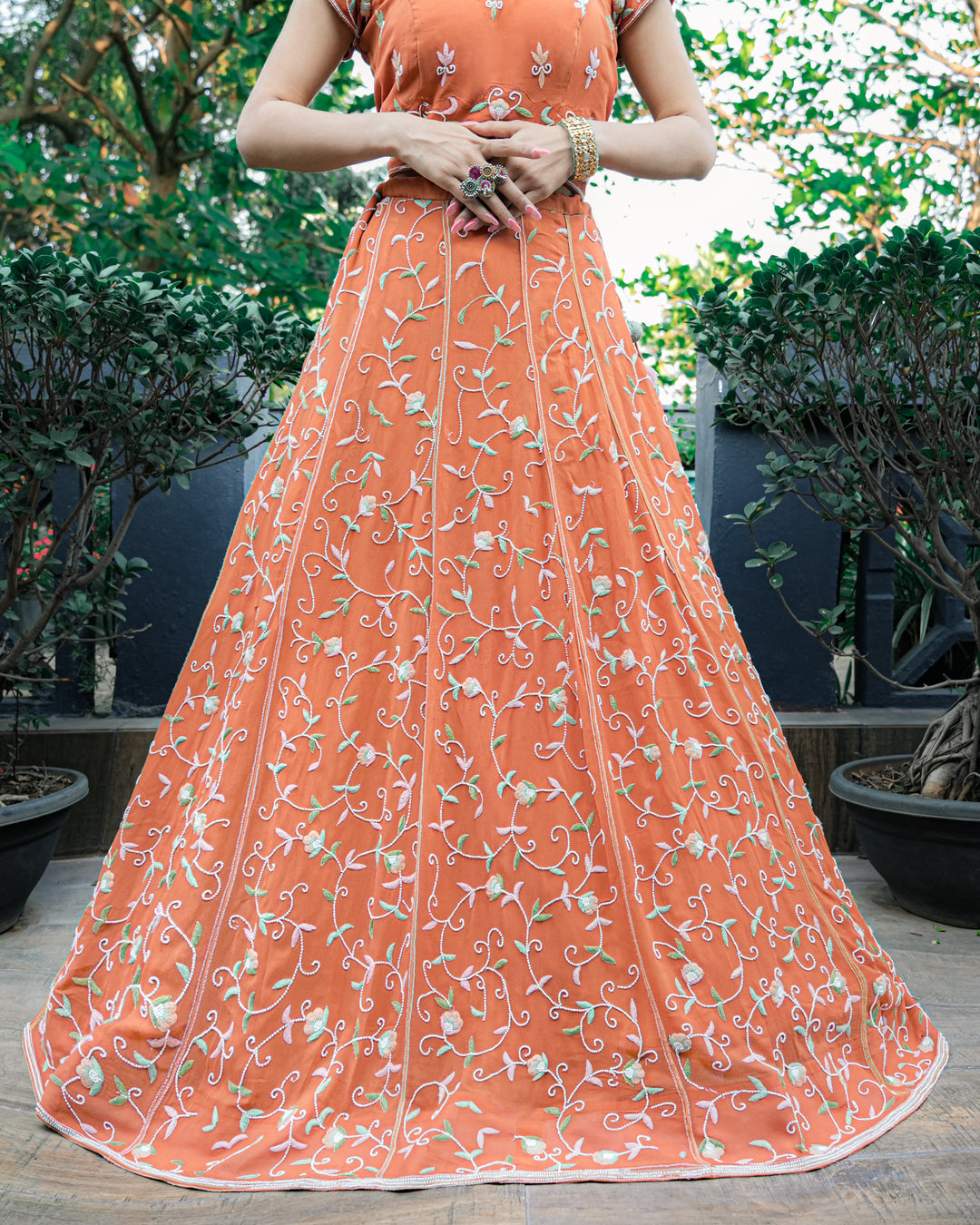 Pure Georgette Lehenga Set With Multi Thread Work