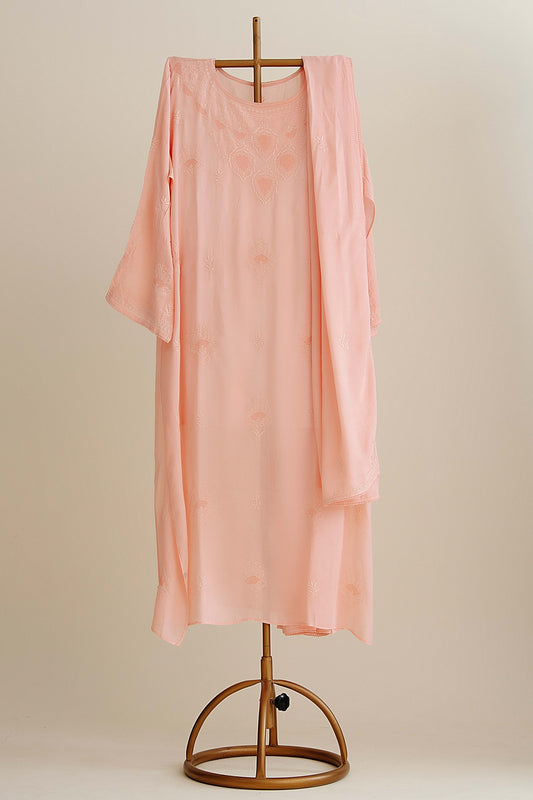 Pure Modal Cotton Suit With Thread Work