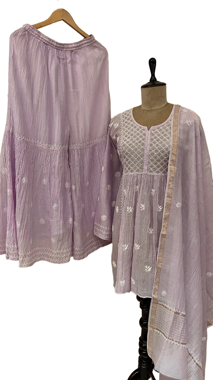 Pure Mul Chanderi Garara Set