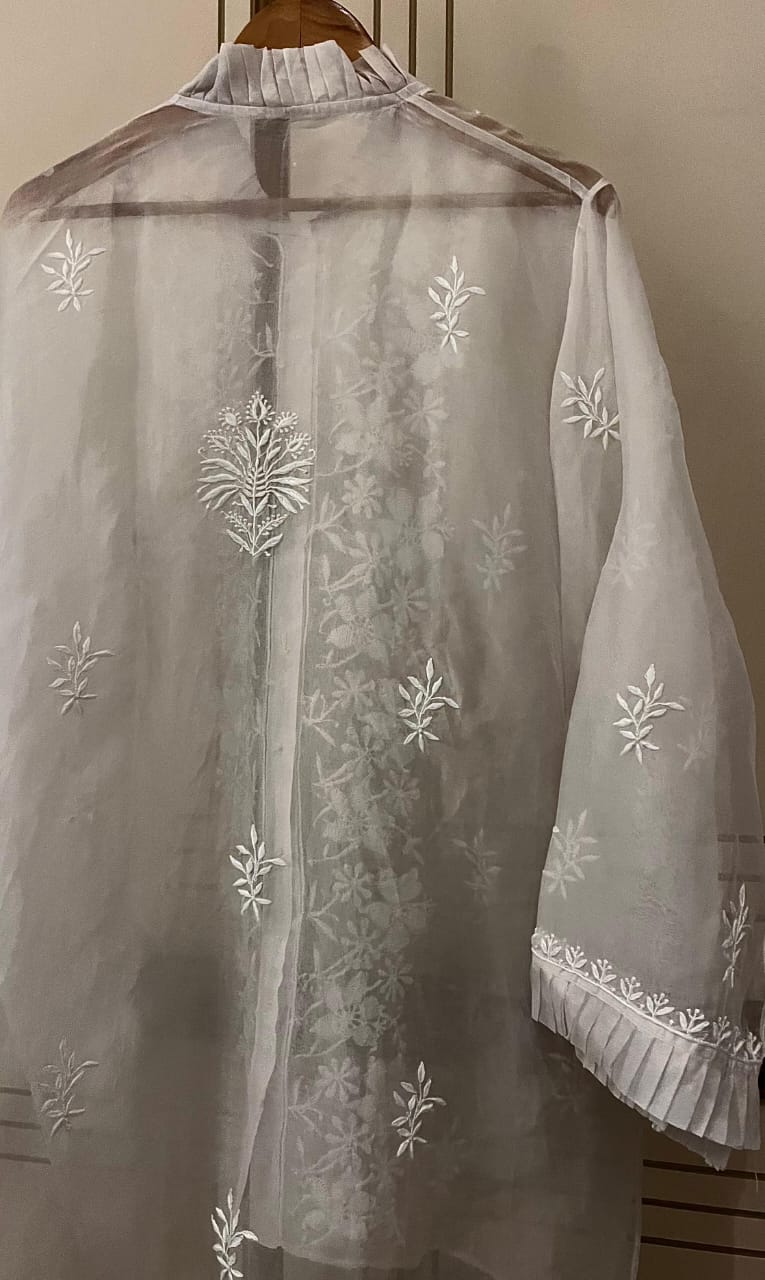 Pure Organza Ek-taar Semi Stitched Shirt