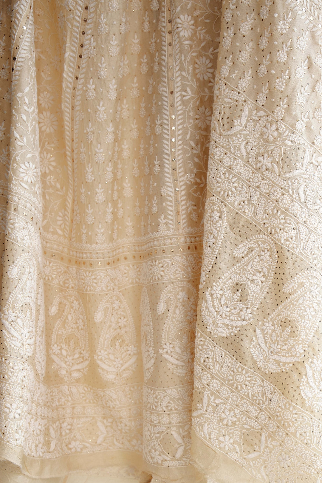 Pure Tussar Silk Lehenga With Thread And Mukaish Work