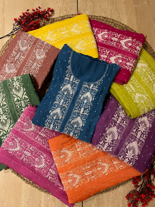 Pure Mul Chanderi Kurta With Dupatta Set