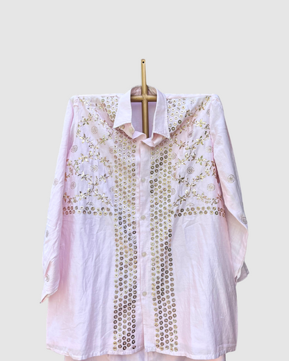 Chanderi Silk Co-ord Set Semi Stitch  Dyeable in Any Colour