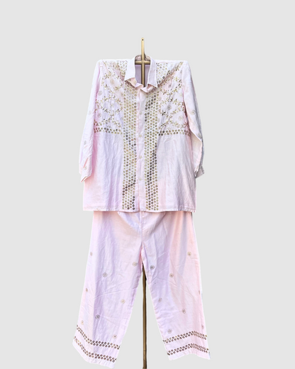 Chanderi Silk Co-ord Set Semi Stitch  Dyeable in Any Colour