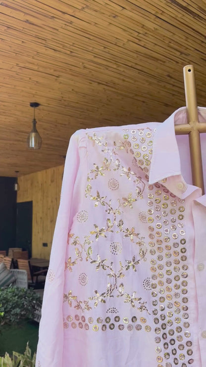 Chanderi Silk Co-ord Set Semi Stitch  Dyeable in Any Colour